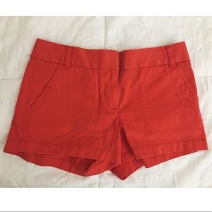 Orange J Crew 3 Inch Chino Shorts
